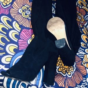 BLACK SUEDE THIGH HIGH BOOTS